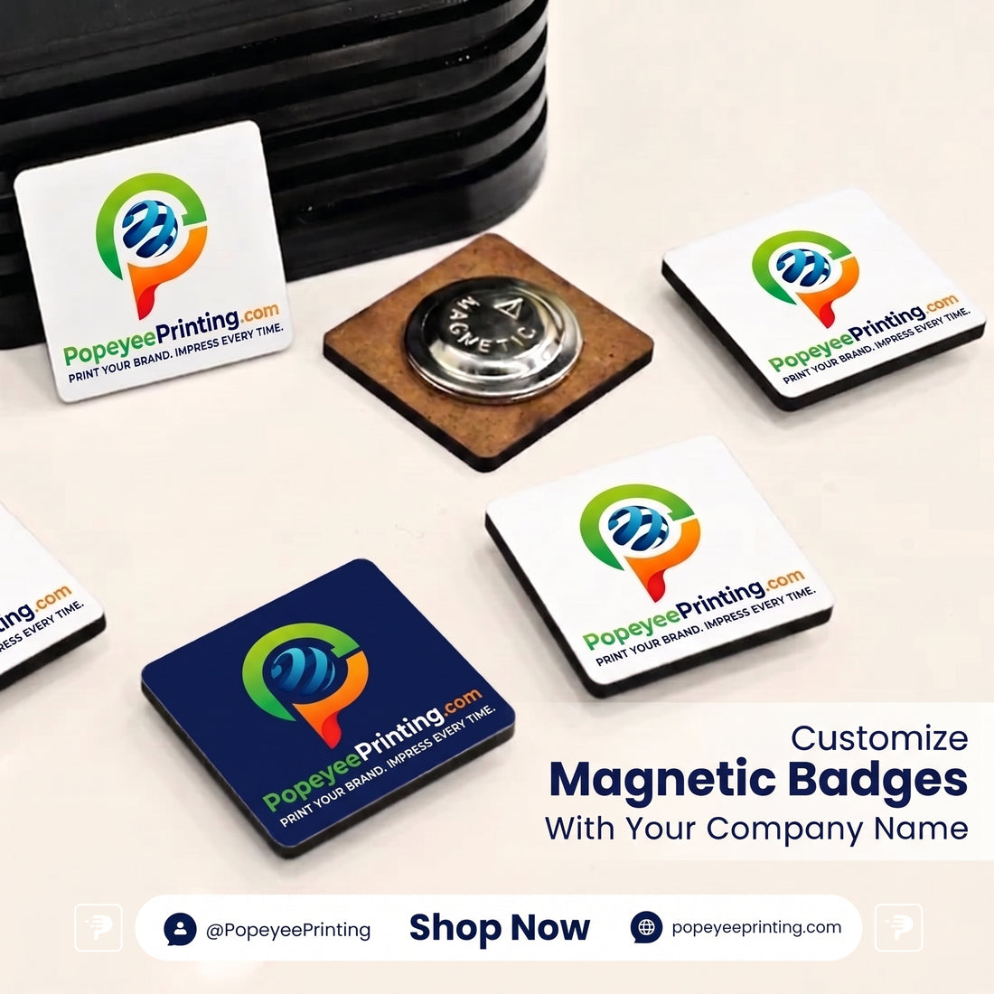 Customized Magnetic Badge | Wear Your Brand | Popeyeeprinting.com