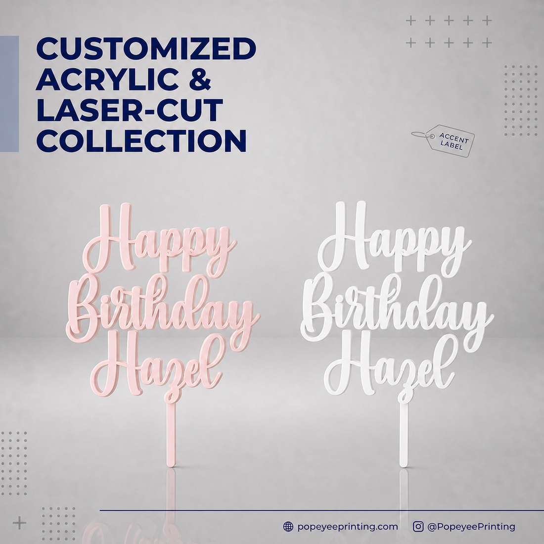 Customized Name, Birthday & Acrylic Cutting Collection | Popeyeeprinting.com