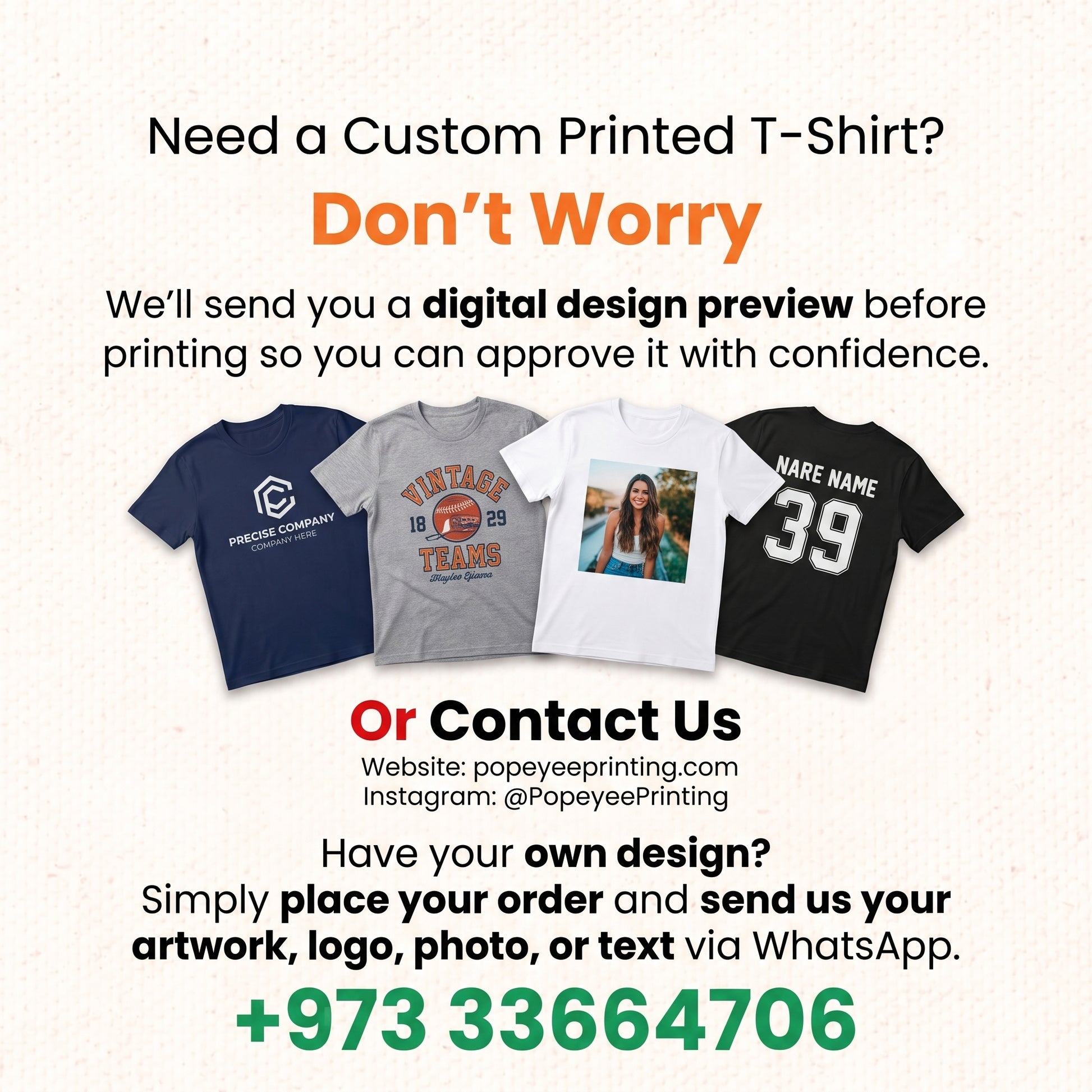 Custom logo T-shirt printing Bahrain corporate uniforms