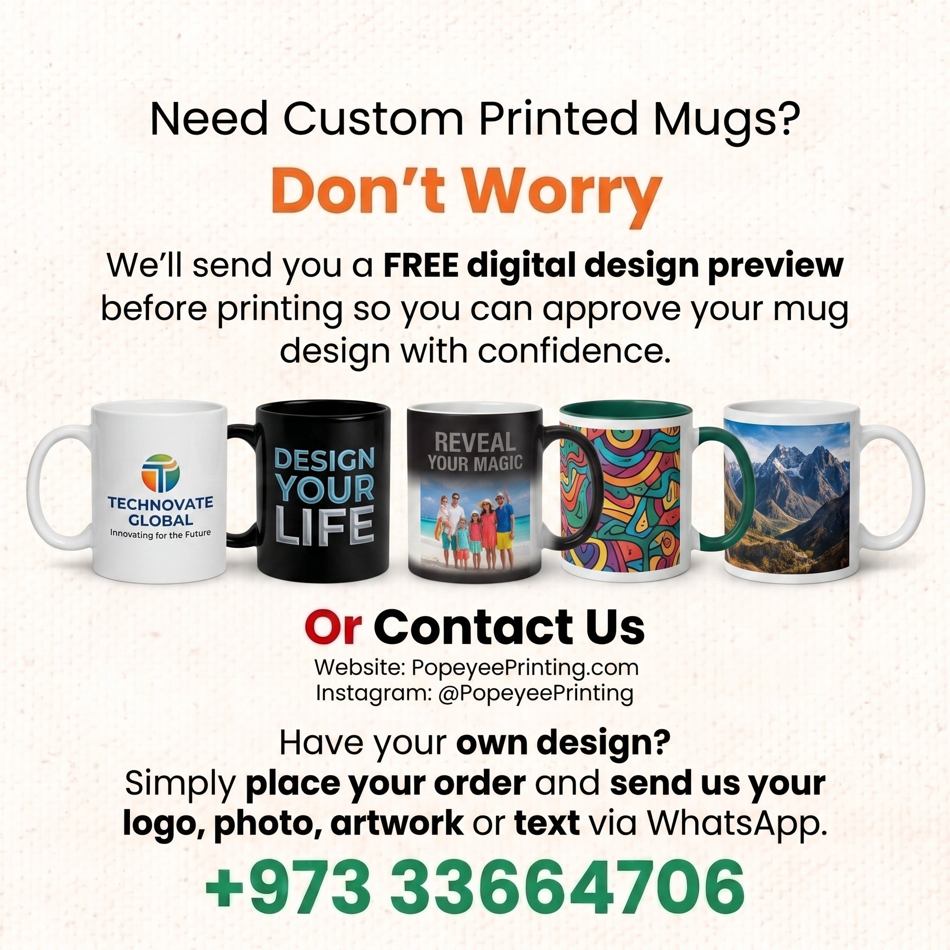 Personalized photo mug printing Bahrain gift