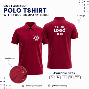 Customized 100% Micro Polyester Polo T-Shirt With Your Company Logo | Order Logo Printed Tees | Popeyeeprinting.com