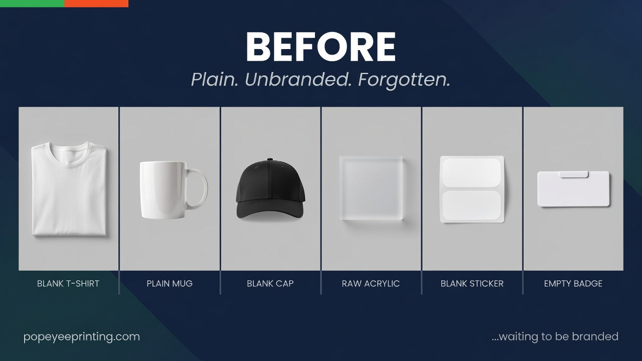 Before Popeye Printing - plain unbranded products Bahrain