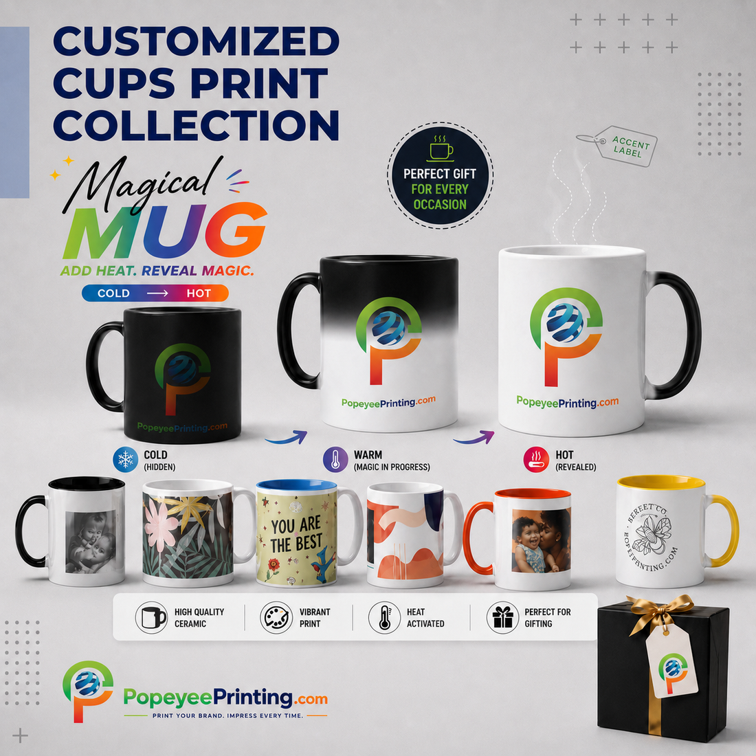 Customized Cup Printing Collection | Personalized Photo, Logo & Name Mugs | Popeyeeprinting.com