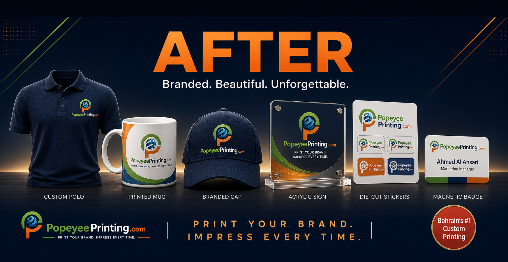After Popeye Printing - professional branded products Bahrain